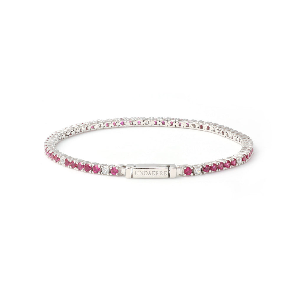 Unoaerre | Bracciale Tennis In Argento Fucsia e Bianco - Bracciali - UNOAERRE - Gioielleria Lucentini