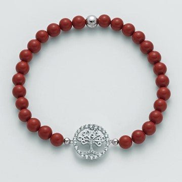 Miluna - Bracciale Perle Corallo Rosso Albero Della Vita - Bracciali - Miluna - Gioielleria Lucentini