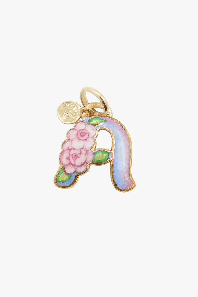 Gabriella Rivalta - Ciondolo Lettera A in Oro Dipinto A Mano - Ciondoli - Rivalta - Gioielleria Lucentini