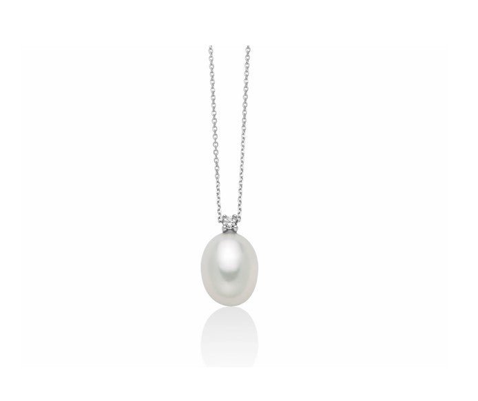 Miluna - Collana Perla a Goccia e Diamanti - Collane - Miluna - Gioielleria Lucentini