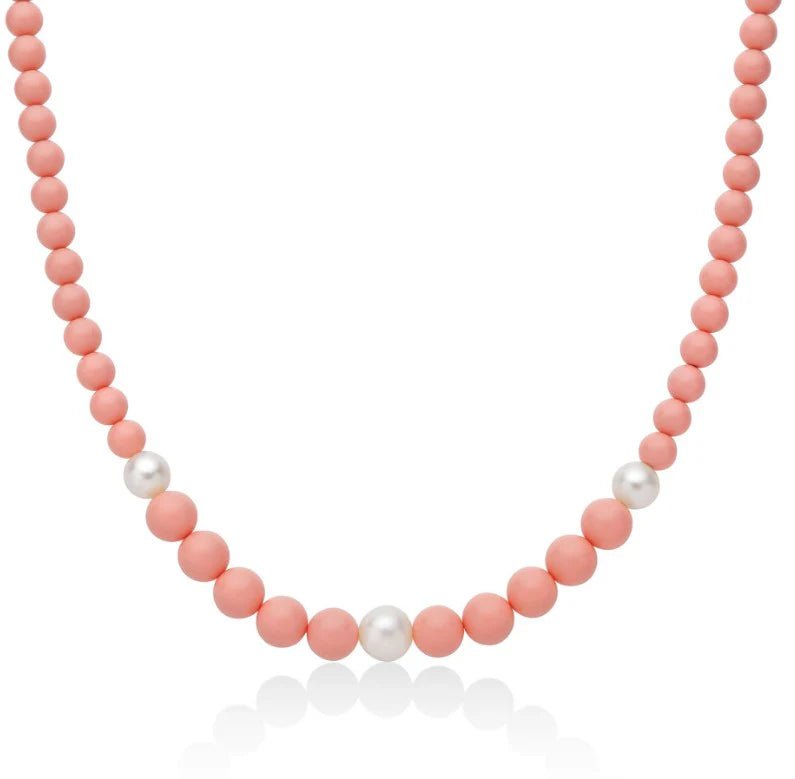 Miluna - Collana Terra e Mare Perle Corallo Rosa - Collane - Miluna - Gioielleria Lucentini