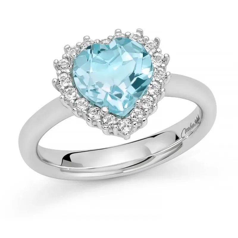 Miluna | Anello Con Cuore Medio Gemma Del Cielo - Anelli - Miluna - Gioielleria Lucentini