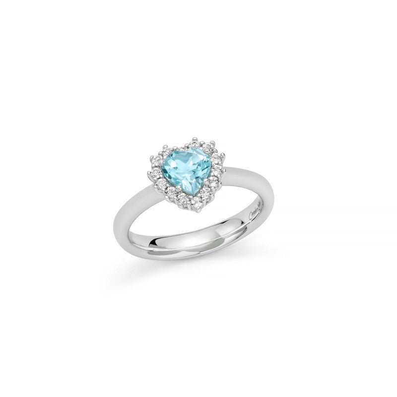 Miluna | Anello Con Cuore Gemma Del Cielo - Anelli - Miluna - Gioielleria Lucentini