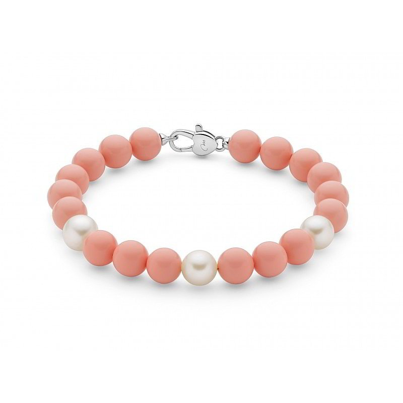 Miluna - Bracciale Perle e Corallo Rosa Terra e Mare - Bracciali - Gioielleria Lucentini