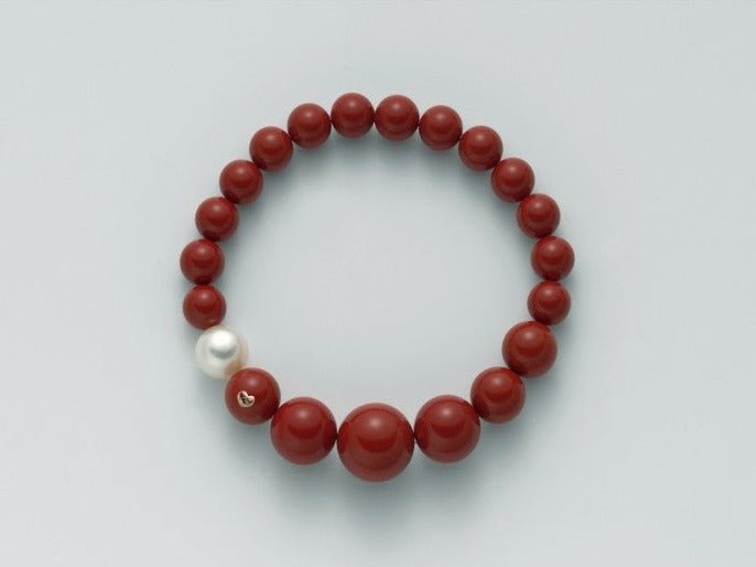 Miluna - Bracciale Perle Corallo Rosso Terra e Mare - Bracciali - Miluna - Gioielleria Lucentini