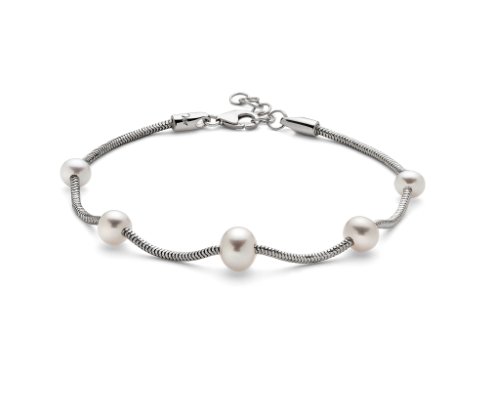 Miluna - Bracciale Monofilo In Argento Con Perle Oriente - Bracciali - Miluna - Gioielleria Lucentini