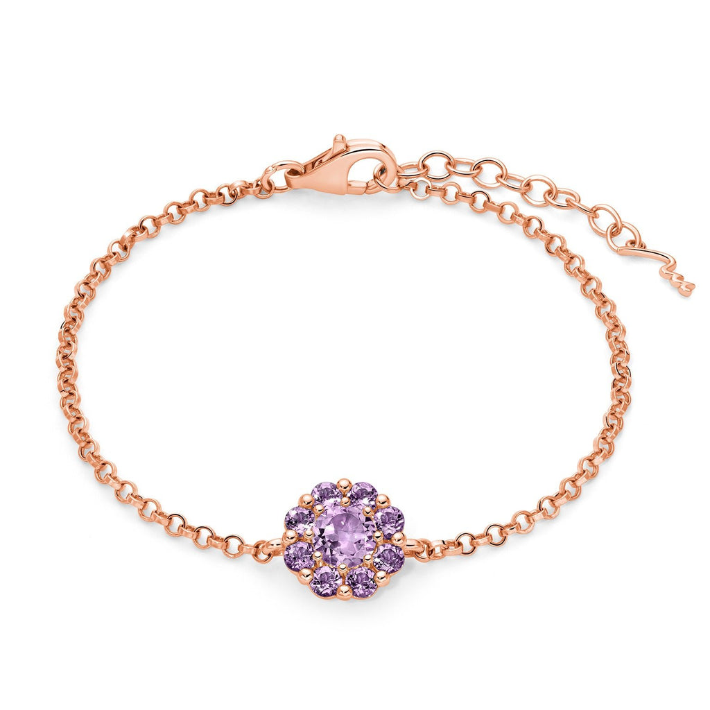 Miluna - Bracciale Con Ametista A Forma Di Fiore - Bracciali - Gioielleria Lucentini