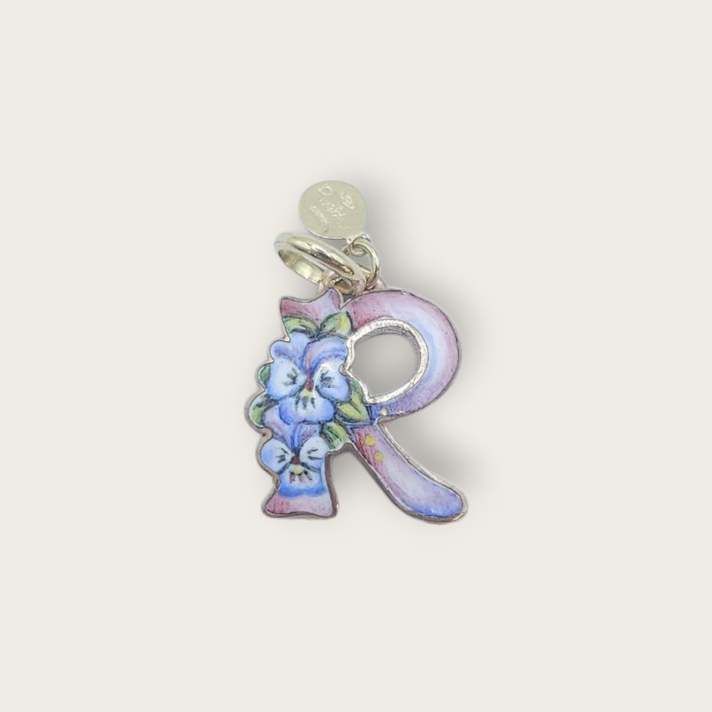 Gabriella Rivalta - Ciondolo Lettera R In Oro Dipinta A Mano - Ciondoli - Rivalta - Gioielleria Lucentini