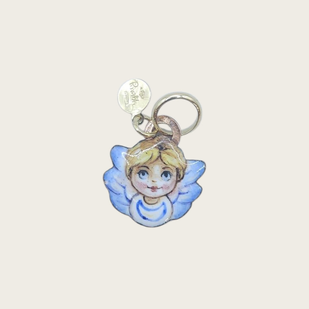 Gabriella Rivalta - Ciondolo Angioletto In Oro Dipinto A Mano - Ciondoli - Rivalta - Gioielleria Lucentini