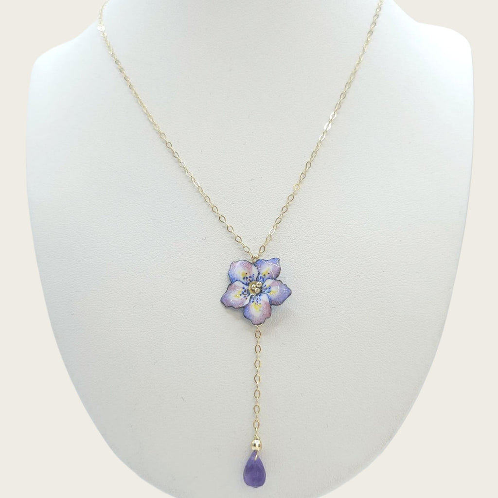 Gabriella Rivalta - Collana Con Fiore In Oro Dipinta A Mano - Collane - Rivalta - Gioielleria Lucentini