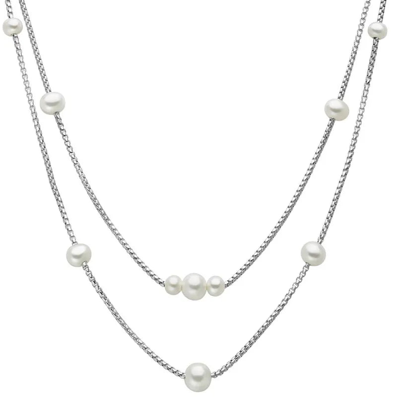 Miluna | Collana In Argento A Due Fili Di Perle Miss Italia - Collane - Miluna - Gioielleria Lucentini