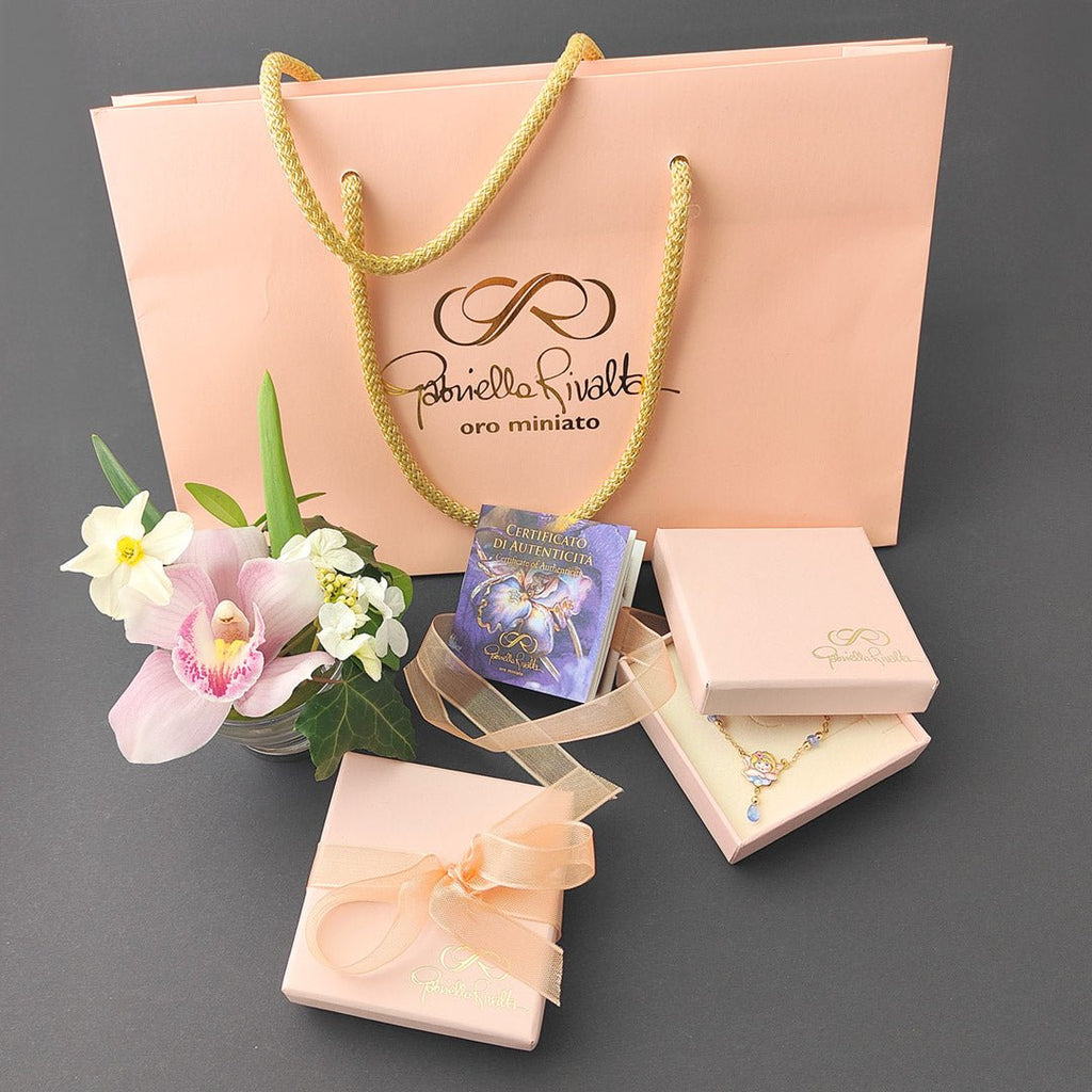 Gabriella Rivalta - Collana Con Fiore In Oro Dipinta A Mano - Collane - Rivalta - Gioielleria Lucentini