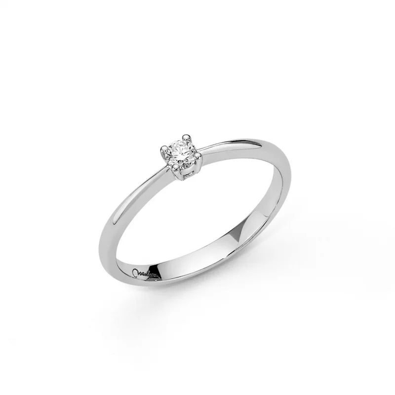 Miluna - Anello Solitario in Oro Bianco - Anelli - Miluna - Gioielleria Lucentini