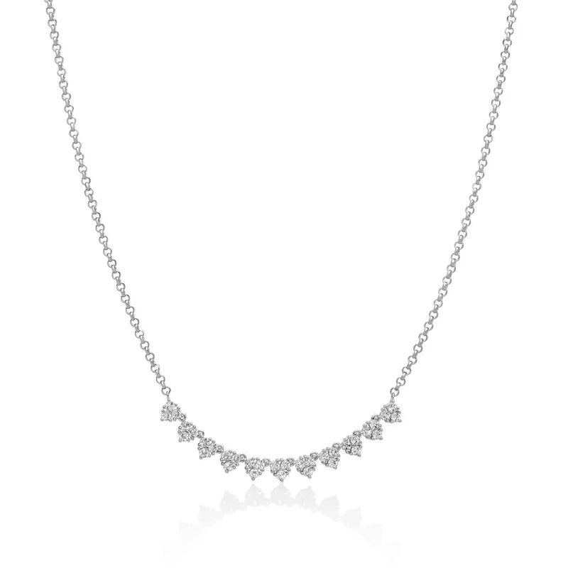 Miluna - Collana In Argento Con Topazi Bianchi Unica Neve - Collane - Gioielleria Lucentini