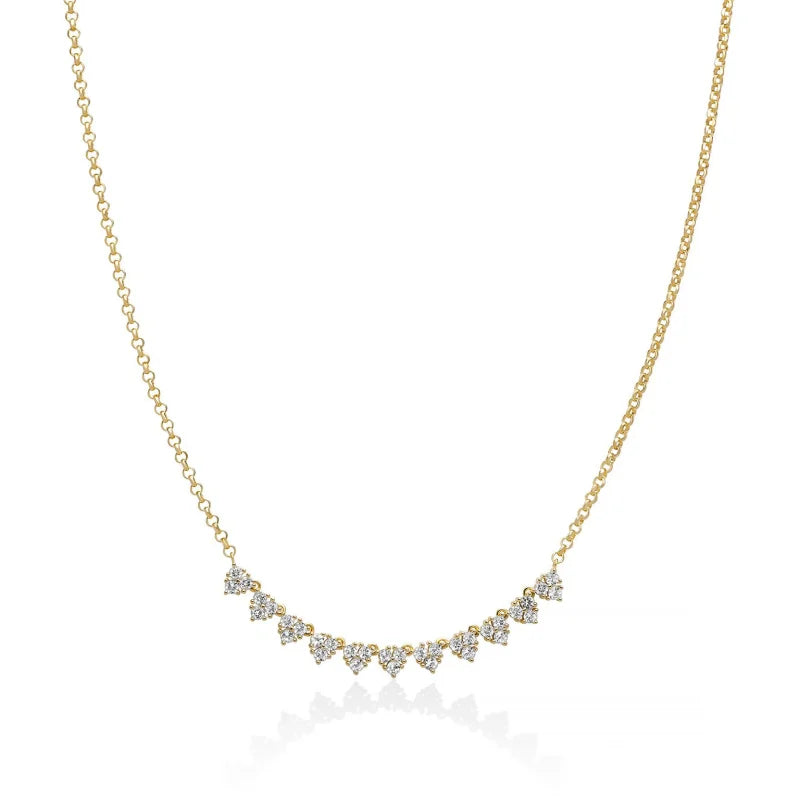 Miluna - Collana Dorata Con Topazi Bianchi Unica Neve - Collane - Gioielleria Lucentini