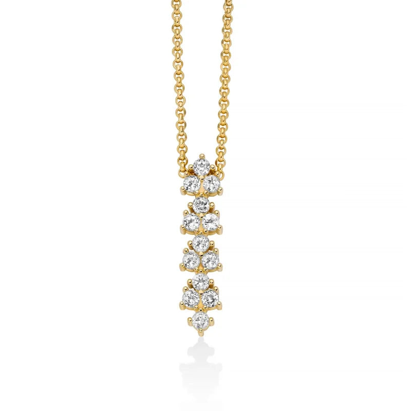 Miluna - Collana Dorata Con Pendente Unica Neve  - Collane - Gioielleria Lucentini