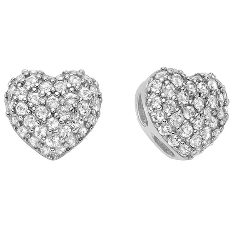 Miluna | Orecchini In Argento Cuori Medi Giochi Di Luce - Orecchini - Miluna - Gioielleria Lucentini