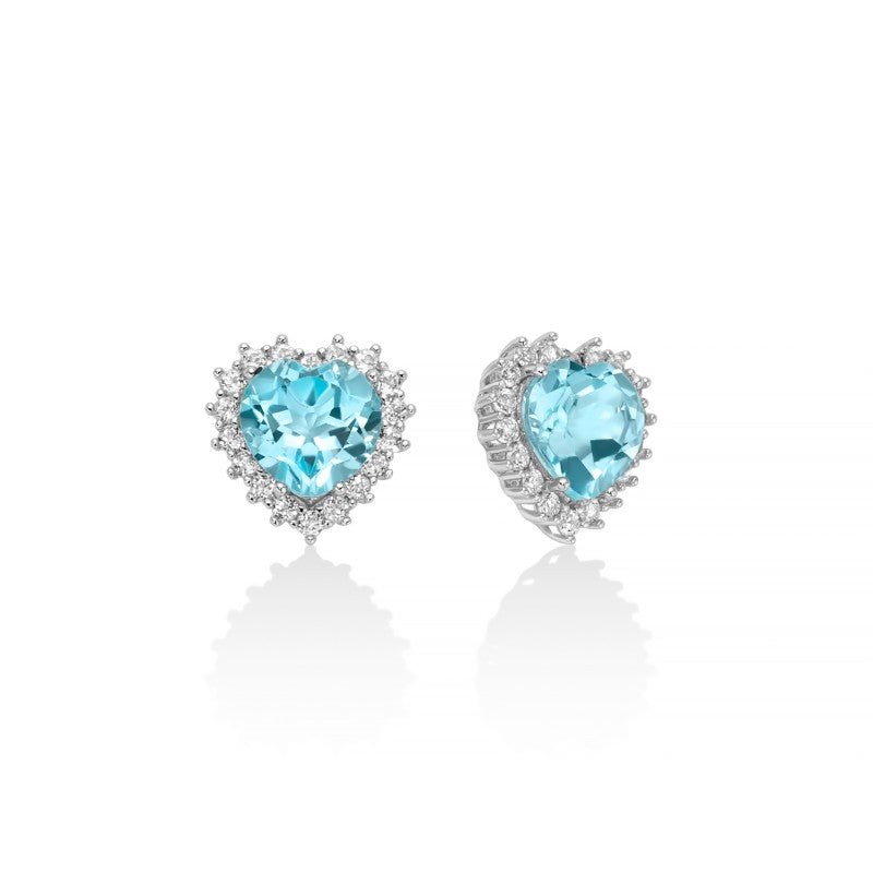 Miluna | Orecchini Cuore Medio Gemma Del Cielo - Orecchini - Miluna - Gioielleria Lucentini