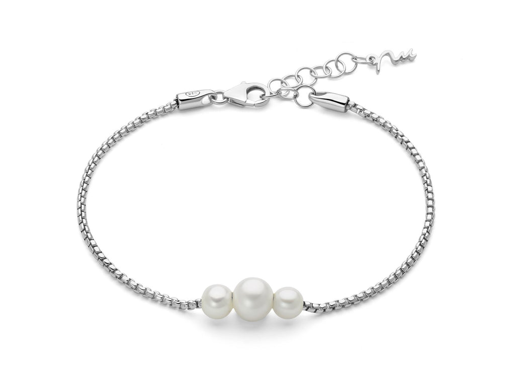 Miluna | Bracciale In Argento e Tre Perle Oriente Miss Italia - Bracciali - Miluna - Gioielleria Lucentini