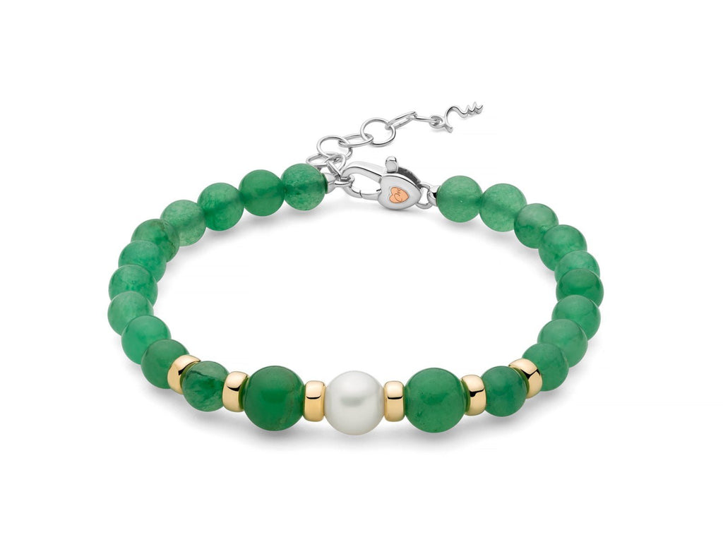 Miluna | Bracciale Con Quarzo Verde e Perla Segreti Della Natura - Bracciali - Miluna - Gioielleria Lucentini