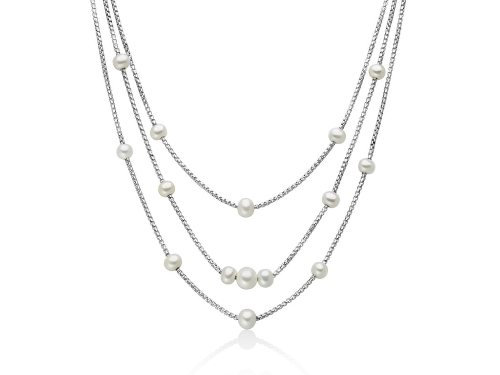 Miluna | Collana In Argento A Tre Fili Di Perle Miss Italia - Collane - Miluna - Gioielleria Lucentini