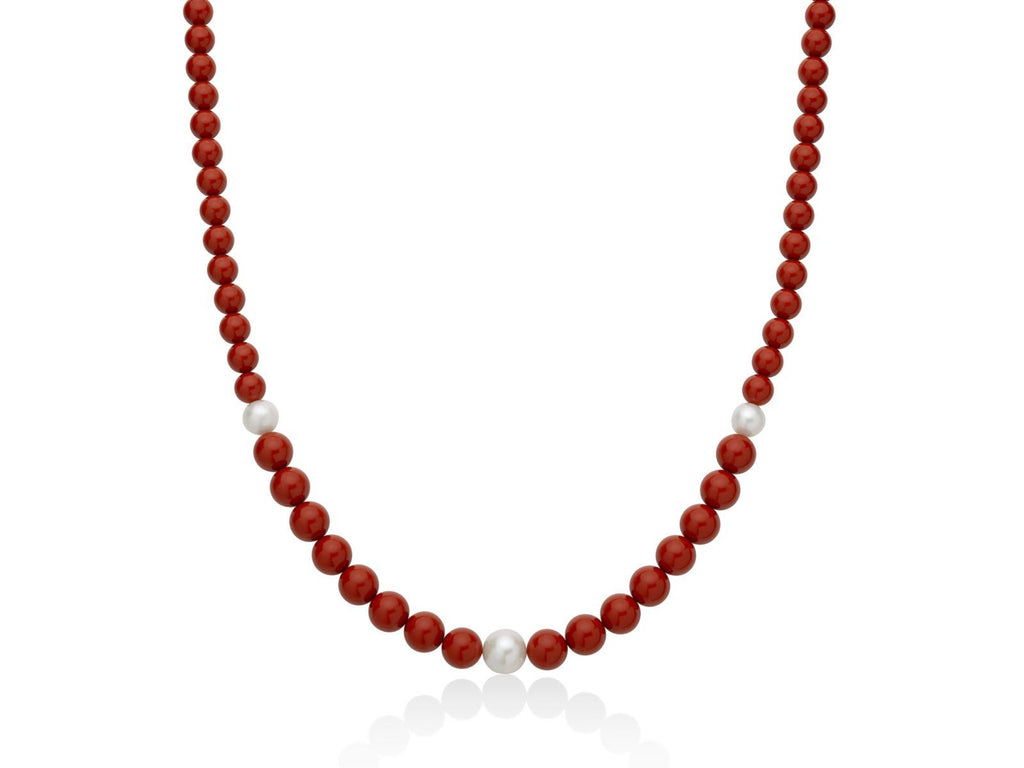 Miluna - Collana Terra e Mare Perle e Pasta Di Corallo Rosso - Collane - Miluna - Gioielleria Lucentini