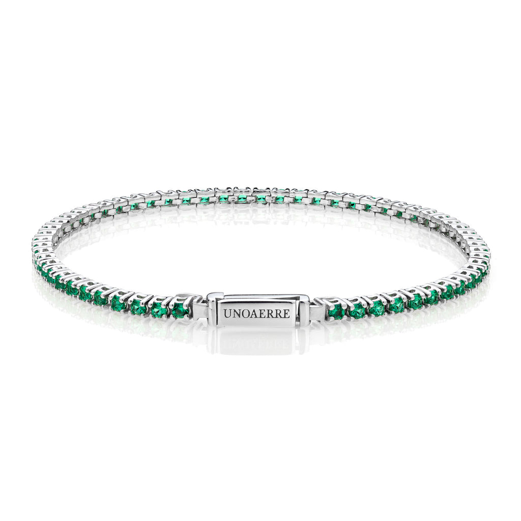 Unoaerre | Bracciale Tennis In Argento Verde - Bracciali - UNOAERRE - Gioielleria Lucentini