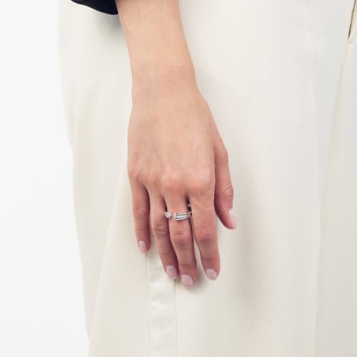 Unoaerre | Anello In Argento Con Cuori e Zirconi - Anelli - UNOAERRE - Gioielleria Lucentini