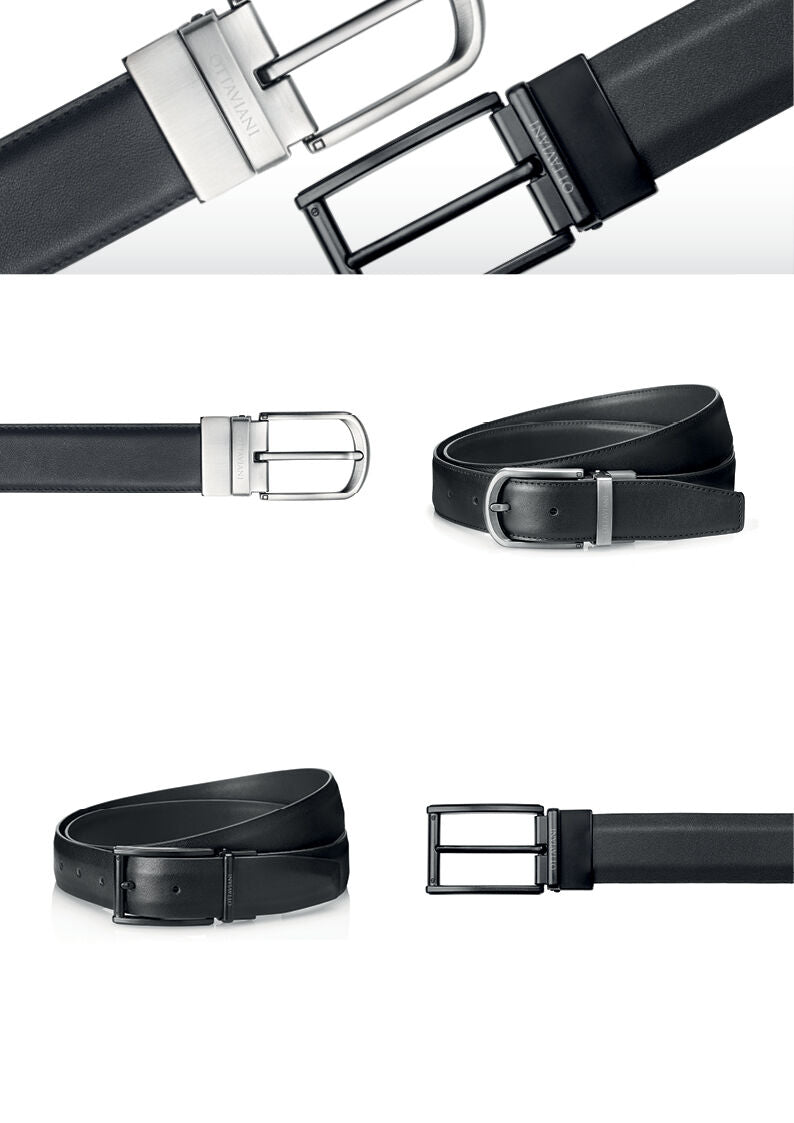 Cintura Pelle Uomo BOCONI Nashville Nera, Fibbia Nickel Lucido, Taglia 38/95, Larghezza 3,2 Cm, Nuova Con Etichette - Foto 2