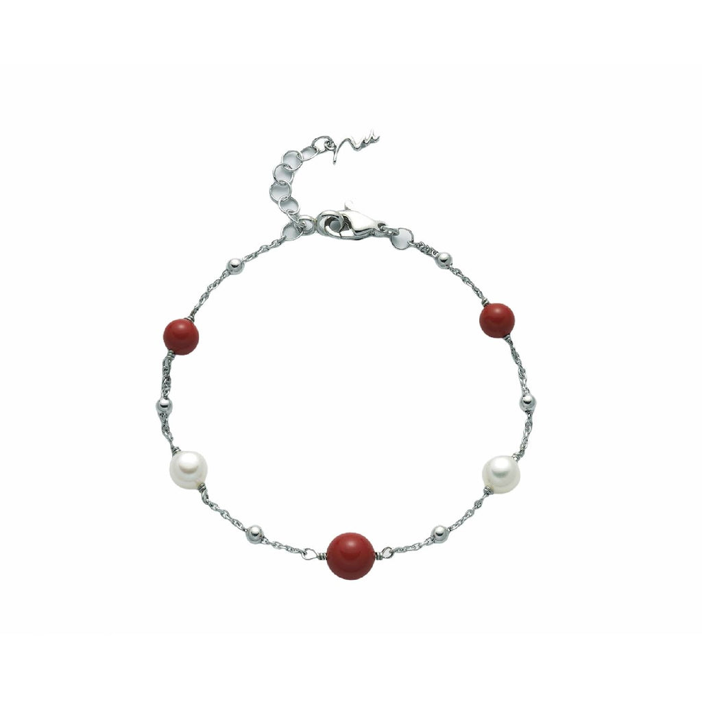 Miluna - Bracciale con Perle e Corallo Rosso - Gioielleria Lucentini 